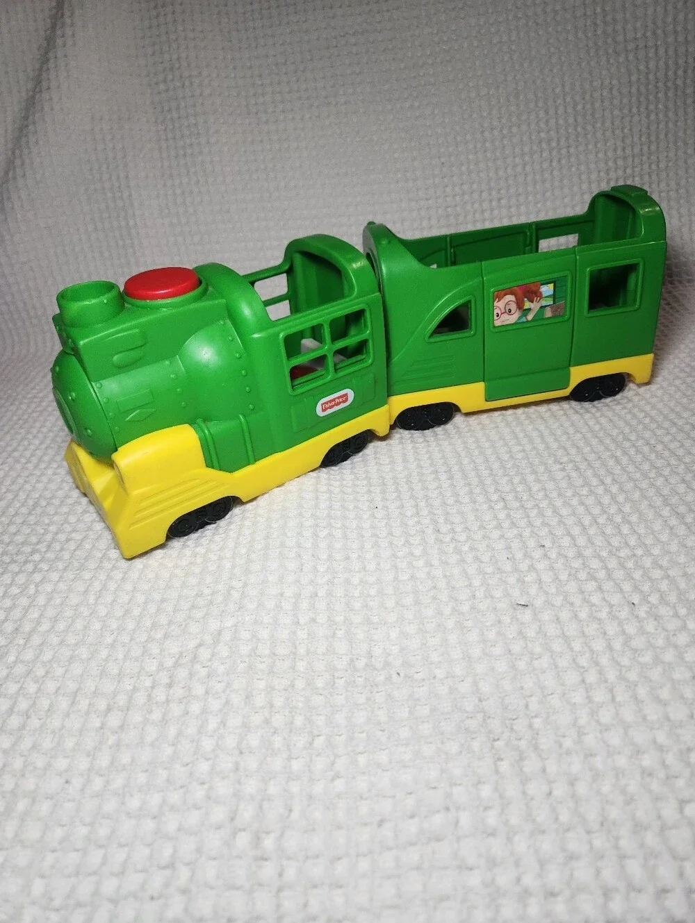 Fisher-Price Little People Yellow & Green Train, 2 Piece 2016 WORKING